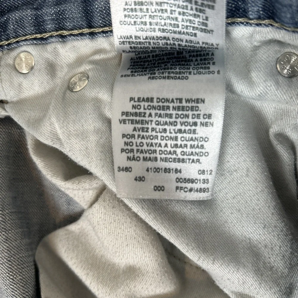 Levis 569 Loose Straight Mens Jeans 34x34 Light Wash Blue Distressed Baggy Denim